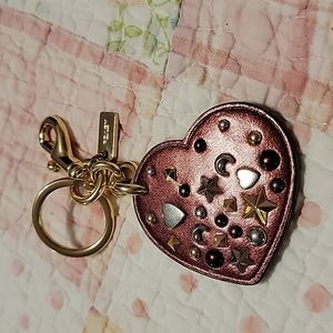 Coach hang tag Key chain red heart EUC